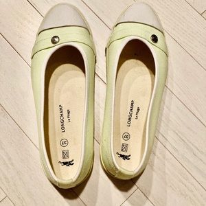 Longchamp Le Pliage Canvas Slip On Flats